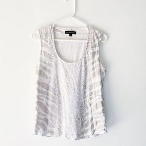 Rock & Republic Silver Metallic Animal Print Tank